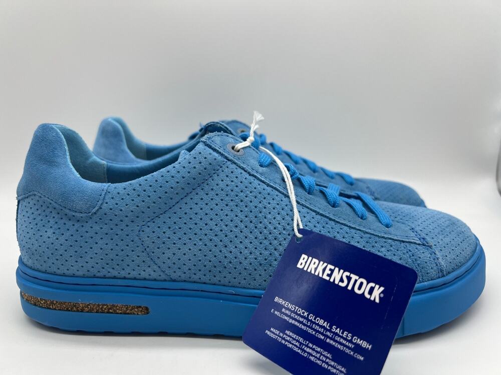 Birkenstock Bend Low Suede Leather Sky Blue Embossed Shoes Size W9/M7 New